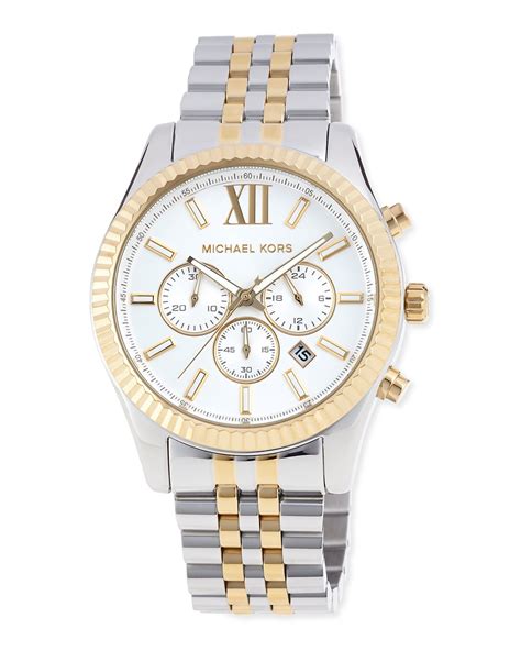 michael kors lexington watch two tone|Michael Kors chronograph gold.